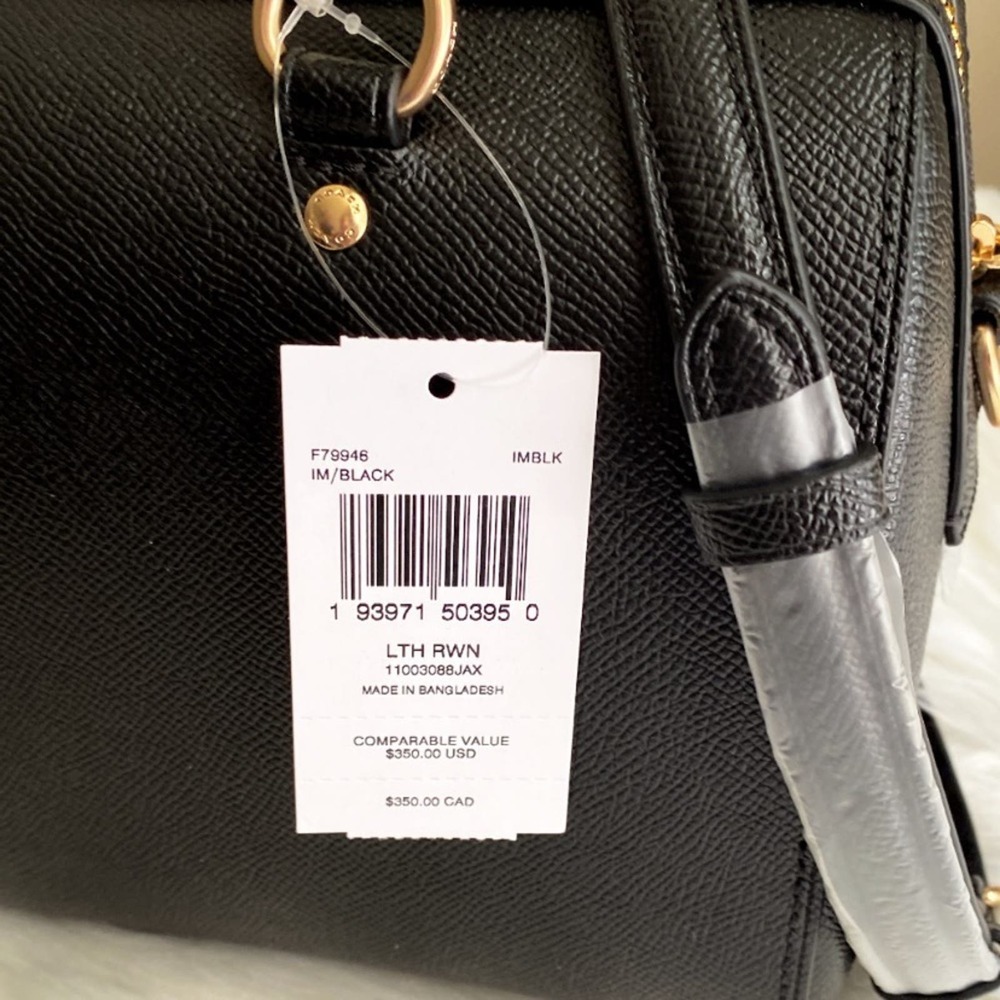 NWT Coach Rowan Satchel/ Black / Leather-Gold - Picture 13 of 13